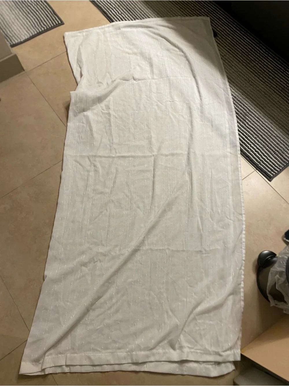 Lucky Brand White Patterned Shower Curtain
